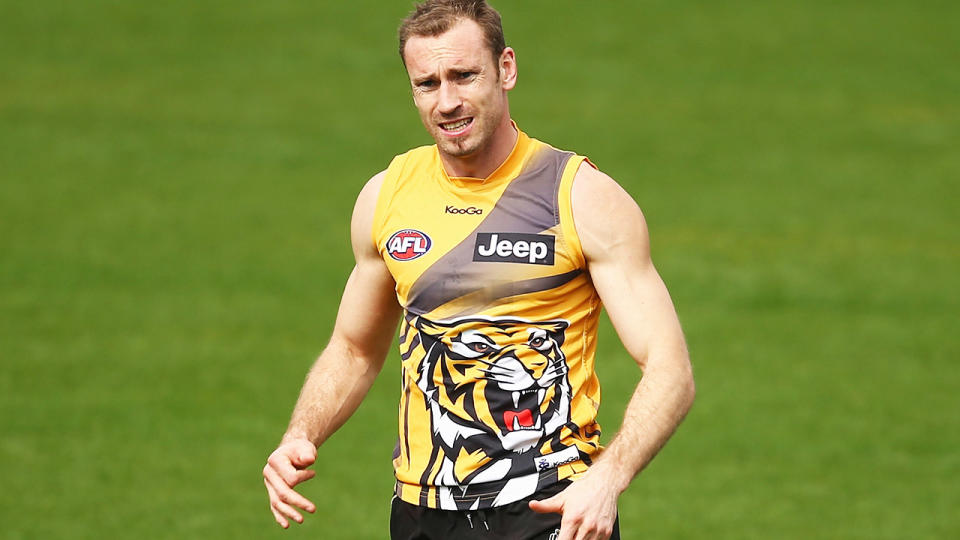 Shane Tuck, pictured here at a Richmond Tigers training session in 2013.