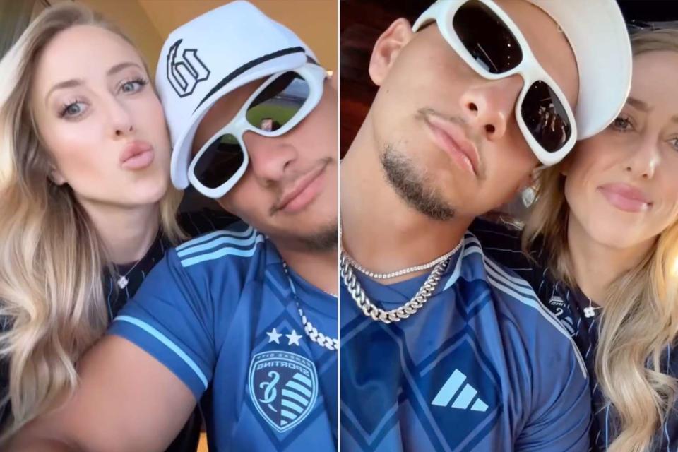 <p>Brittany Mahomes/Instagram</p> Brittany Mahomes and Patrick Mahomes in new selfies from a June 8 soccer game date