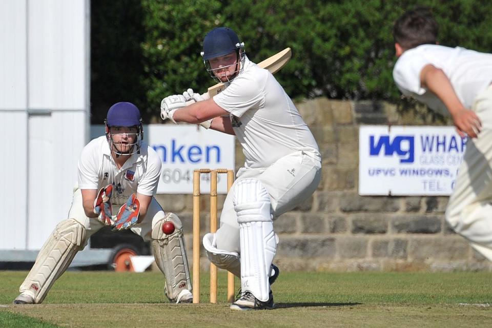 Otley's Ben Morley (batting) was one of the first order to be dismissed