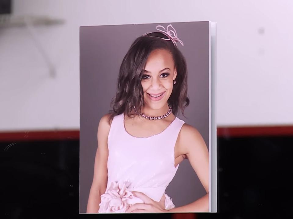 nia's photo on the top of the pyramid on an episode of dance moms