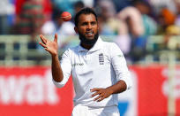 Cricket - India v England - Second Test cricket match - Dr. Y.S. Rajasekhara Reddy ACA-VDCA Cricket Stadium, Visakhapatnam, India - 20/11/16. England's Adil Rashid catches the ball. REUTERS/Danish Siddiqui