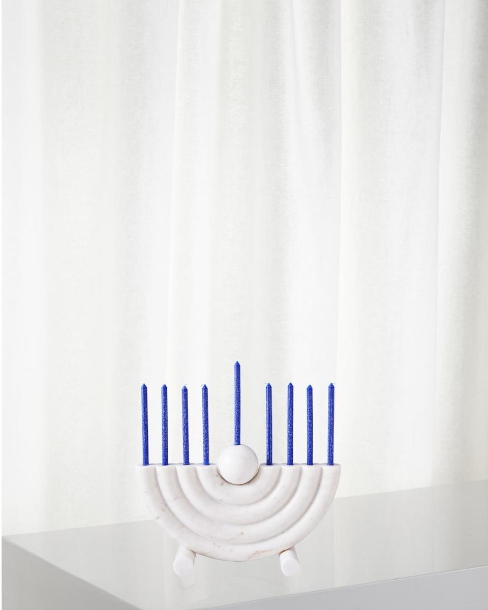 12) Bullseye Marble Hanukkah Menorah