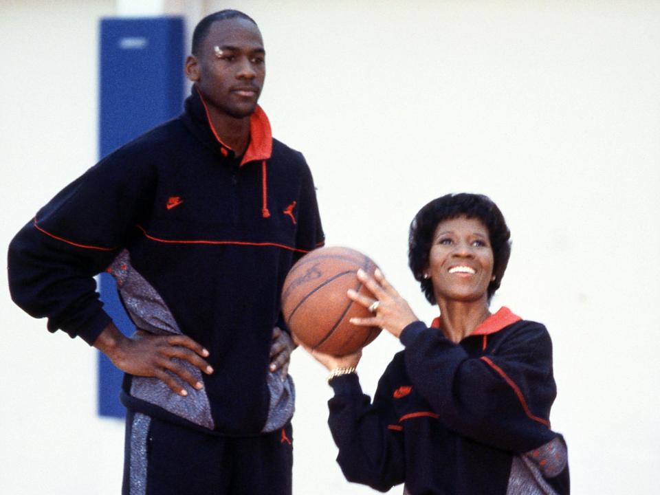 Michael Jordan and his mother Deloris.