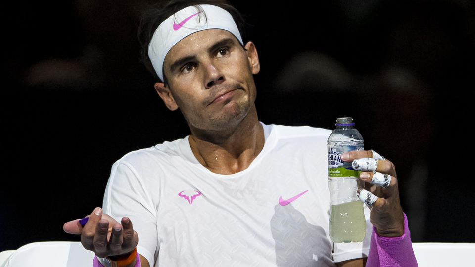 Rafael Nadal lashed out at a reporter who questioned whether his recent marriage had an effect on his play, labelling the line of questioning 'bull***t'. (Photo by TPN/Getty Images)