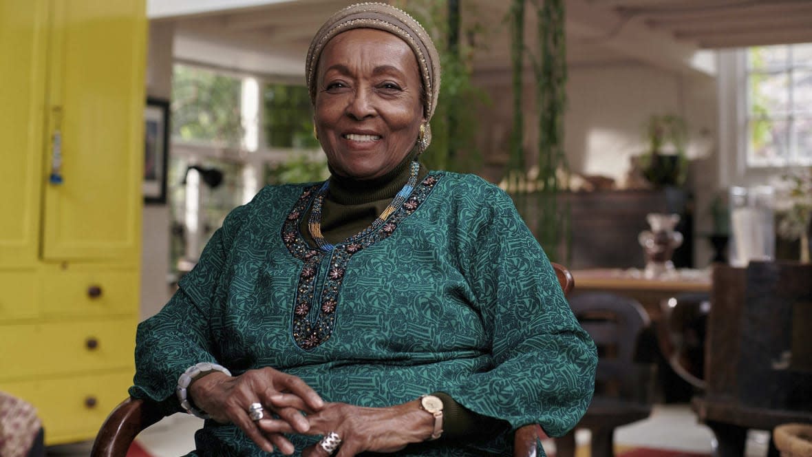 In this photo provided by the Templeton Prize in May 2023, Dr. Edna Adan Ismail sits for a portrait in London. Ismail, a nurse-midwife, hospital founder, and healthcare advocate who for decades has combatted female circumcision and strived to improve women’s health care in East Africa, was named Tuesday, May 16, 2023, as winner of the 2023 Templeton Prize, one of the world’s largest annual individual awards. (Tim Cole/Templeton Prize via AP)