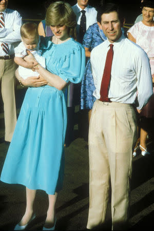 Prince Charles and Princess Diana arrive in Alice Springs, Australia, March 20, 1985. REUTERS/Stringer