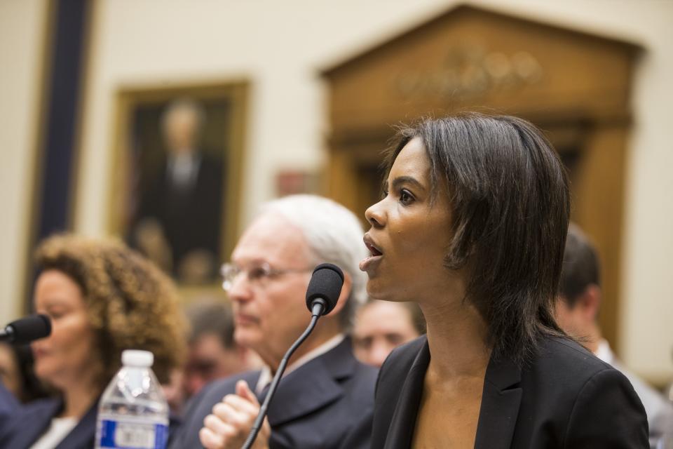 Conservative media figure Candace Owens testifies during a House Judiciary Committee hearing discussing hate crimes and the rise of white nationalism in 2019.