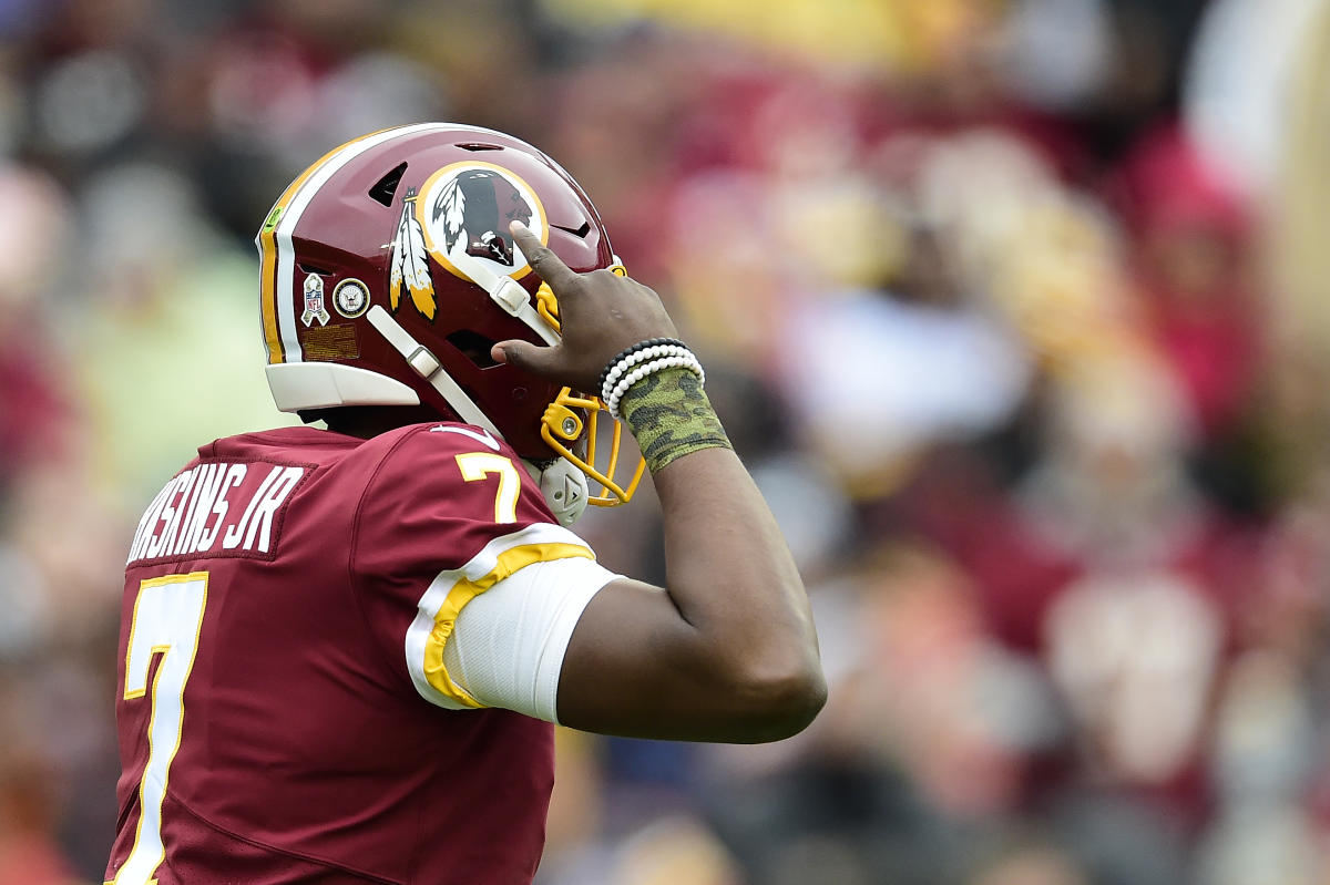 Dwayne Haskins, Washington Redskins quarterback, missed the last play of the  game taking a selfie