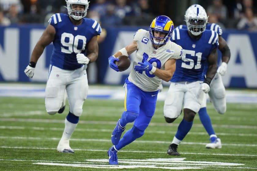 Los Angeles Rams' Cooper Kupp (10) runs during the second half of an NFL football game.