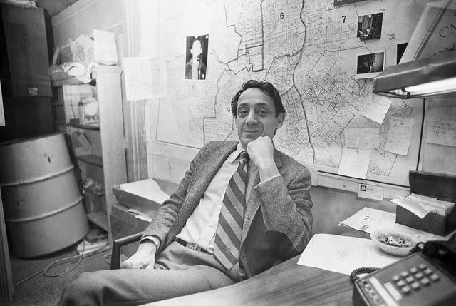 <p> Bettmann / Contributor / Getty Images</p> San Francisco Supervisor Harvey Milk, California's first openly gay elected official who was assassinated by a former colleague in 1978