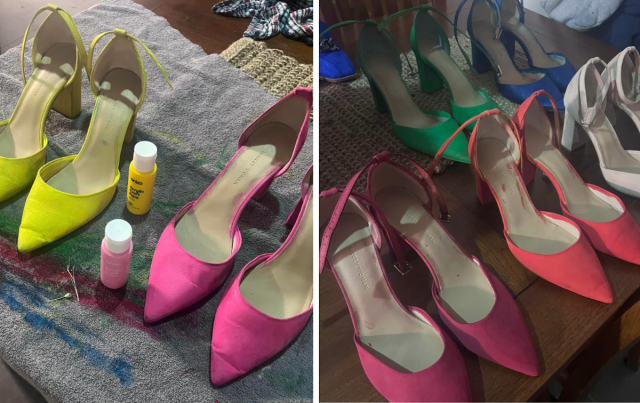 Target shoes painted with Kmart paint