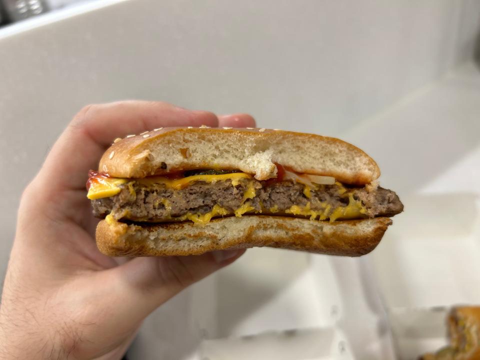 A cross-section of the new Quarter Pounder with Cheese