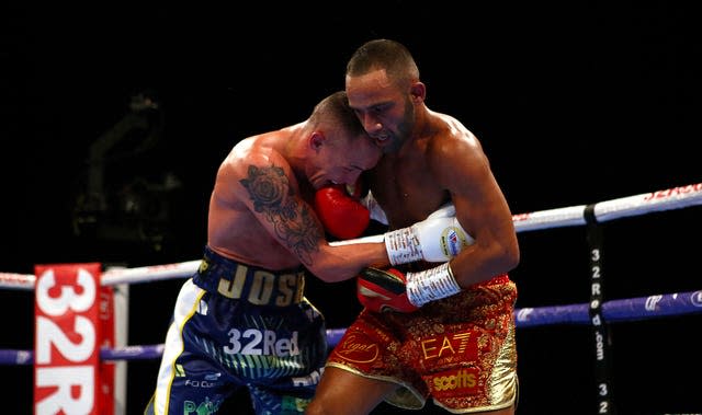 Josh Warrington, left, defeated Kid Galahad by split decision in June 2019 (Dave Thompson/PA)