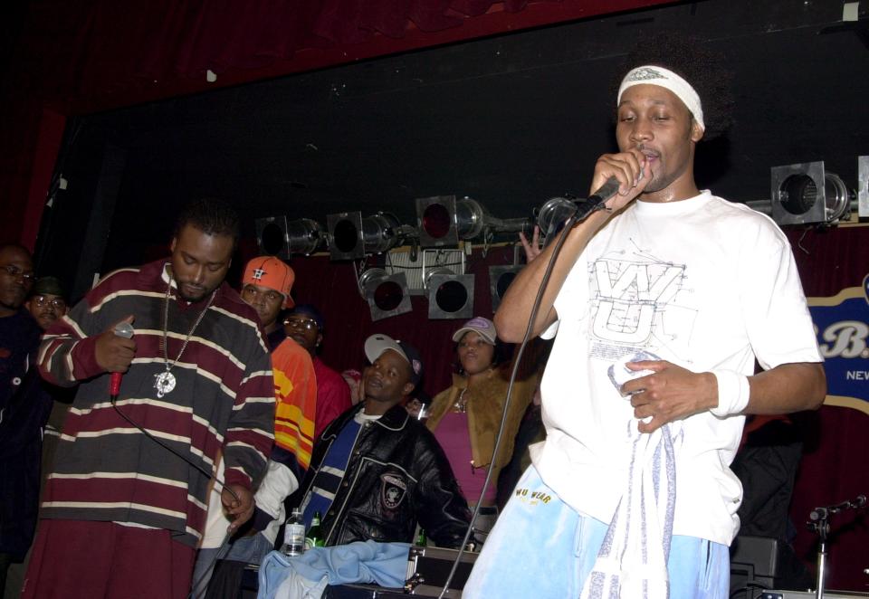 Ol' Dirty Bastard (left) and RZA performing at BB King's Blues Club in New York in October 2003.