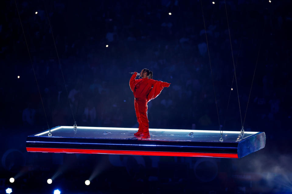 Rihanna performs during the Apple Music Super Bowl LVII Halftime Show at State Farm Stadium in Glendale, Ariz., on Feb. 12, 2023.<span class="copyright">Kevin Sabitus—Getty Images</span>