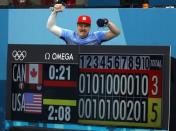 Curling - Pyeongchang 2018 Winter Olympics - Men's Semi-final - Canada v U.S. - Gangneung Curling Center - Gangneung, South Korea - February 22, 2018 - Second Matt Hamilton of the U.S. celebrates after winning the game. REUTERS/Phil Noble