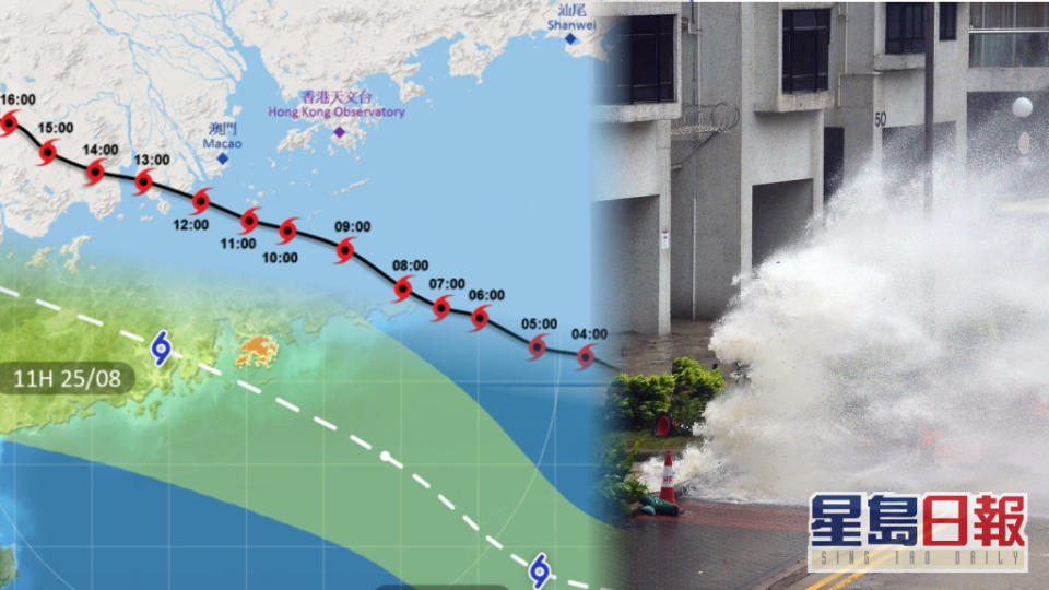 5年前今日正正是超強颱風「天鴿」吹襲，令香港天文台需要發出10號颶風信號。資料圖片