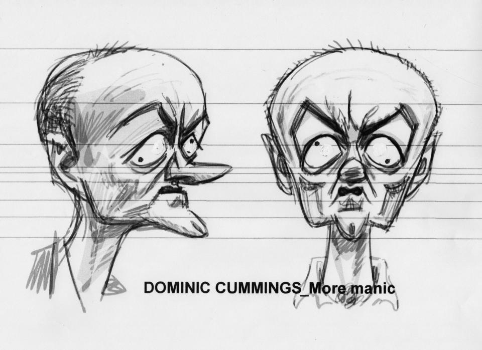 A sketch for the Dominic Cummings puppet (Avalon/Spitting Image Workshop/PA)