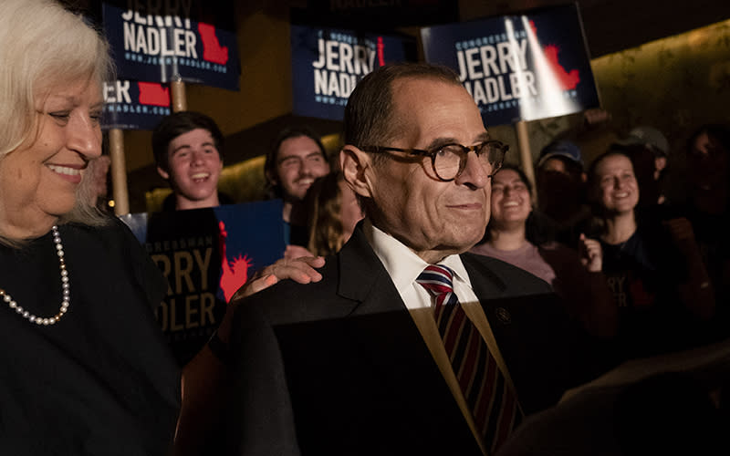 Rep. Jerry Nadler (D-N.Y.) speaks during his election night victory party