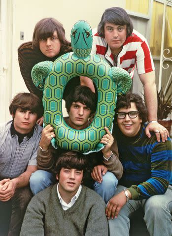 <p>Alamy</p> The Turtles (with Mark Volman, bottom right) had a string of hits in the '60s, including 