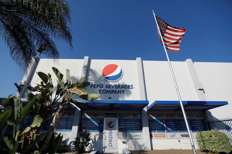 The Pepsi logo is pictured in Irwindale