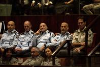 CORRECTS TO SWEARING-IN OF PARLIAMENT, NOT GOVERNMENT - Israeli Police Commissioner Yaakov Shabtai, center, attends the swearing-in ceremony for Israel's parliament, at the Knesset, in Jerusalem, Tuesday, Nov. 15, 2022. (AP Photo/ Maya Alleruzzo, Pool)