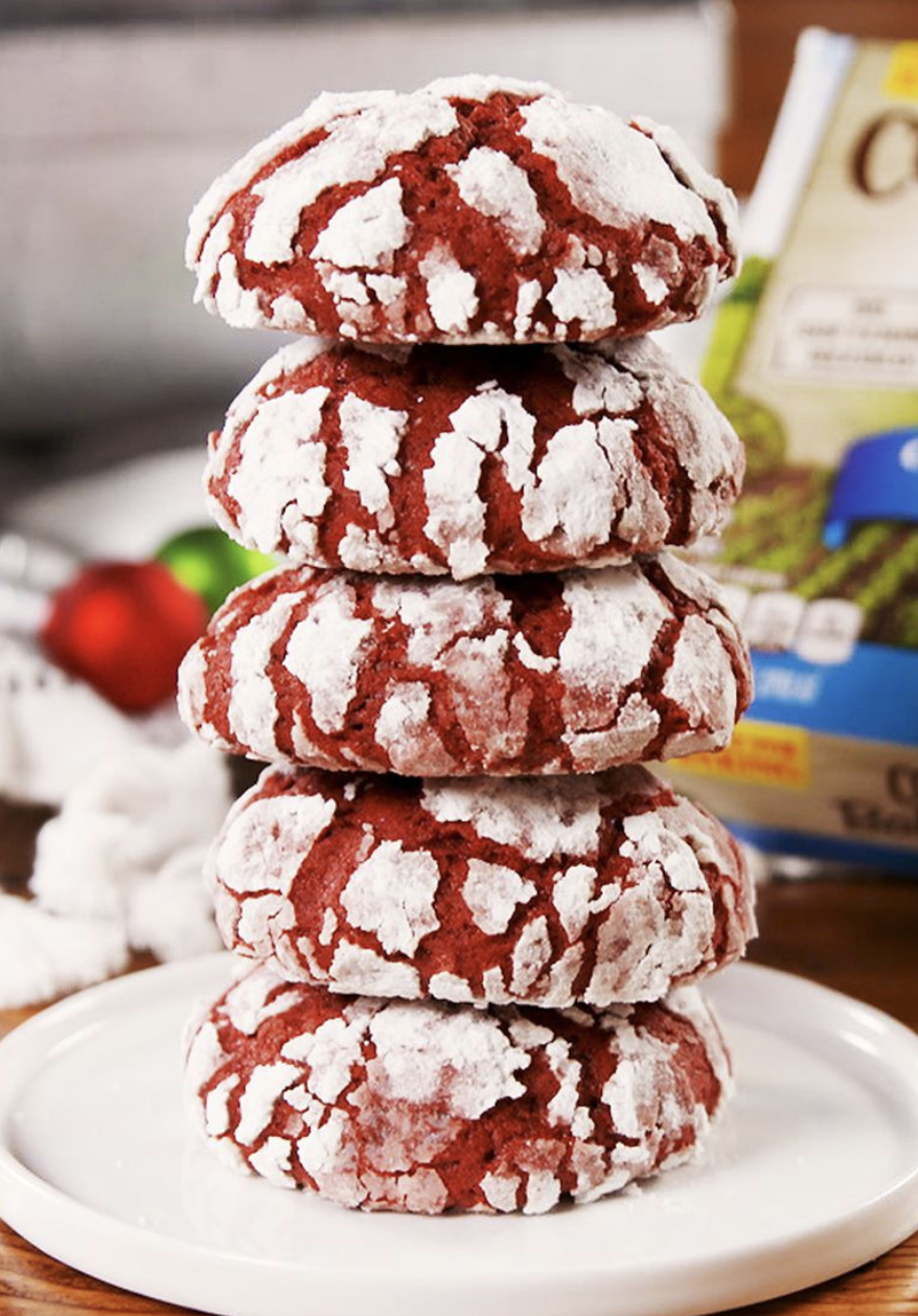6) Red Velvet Crinkle Cookies
