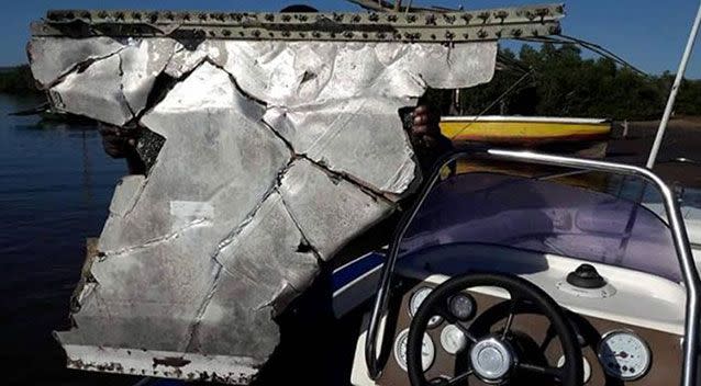 The section of the plane that was reportedly located in Mozambique. Source: ABC/Jean Viljoen.