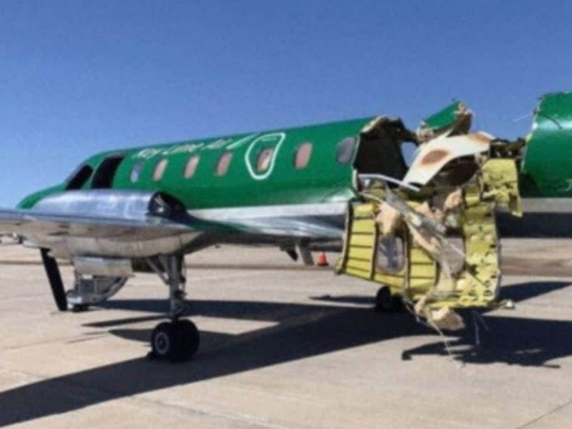 One of the planes was almost ripped in half (CBS Denver/AP)