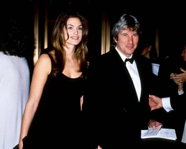 <p>IMAGO / ZUMA Wire</p><p><em>Pretty Woman </em>actor Richard Gere and supermodel Cindy Crawford married in 1991 – a true Vegas wedding with aluminum foil rings. Spontaneous as the ceremony was, it held for four years before the couple separated in 1995.</p><p>Crawford, who was 25 to Gere’s 42 at the time of their wedding, talked about the marriage in a 2016 podcast episode with <strong>Marc Maron</strong>. "I think part of the problem in our relationship was that we were a lot of other things but I don't know if we were ever friends – like peers, because I was young, and he was Richard Gere,” <a href="https://people.com/movies/cindy-crawford-ex-husband-richard-gere-is-like-a-stranger-to-her/" rel="nofollow noopener" target="_blank" data-ylk="slk:she said;elm:context_link;itc:0;sec:content-canvas" class="link ">she said</a>.</p>