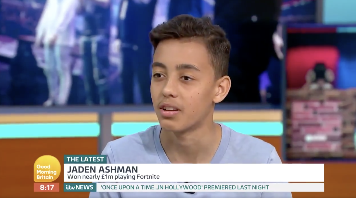 Jaden Ashman won £900k after coming second in the Fortnite World Cup Finals and has now been offered a £50k a year contract (ITV)