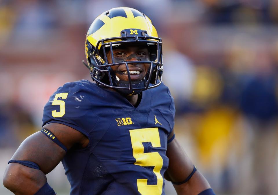 Jabrill Peppers was smiling during Michigan's win over Illinois. (Getty)