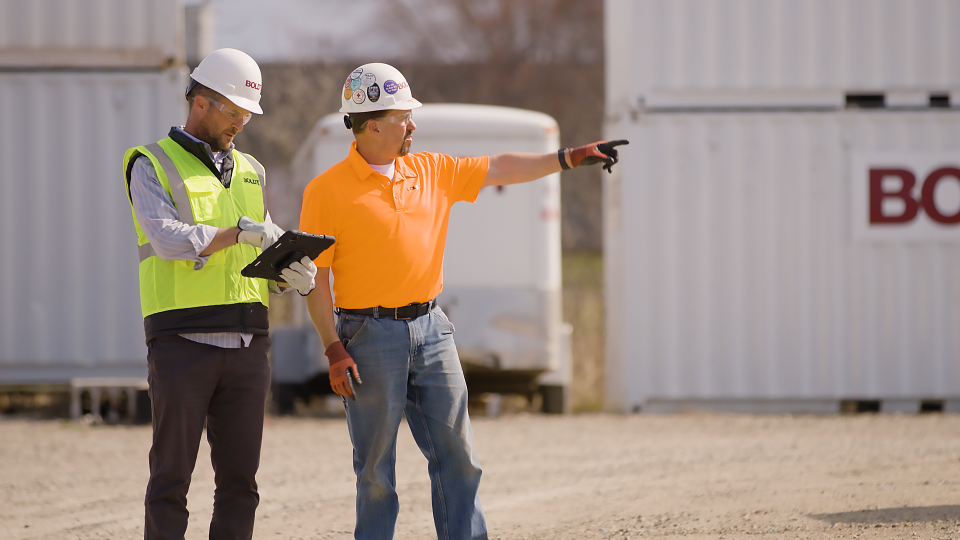 Bob Arndt, right, is a "gatekeeper" who volunteers as a mental health resource for Boldt co-workers.