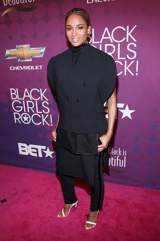 Props to Ciara for pushing the envelope in Givenchy at last weekend's Black Girls Rock! celebration, but the only thing she should really be pushing is the "delete" button next to her stylist's phone number. (10/13/2012)