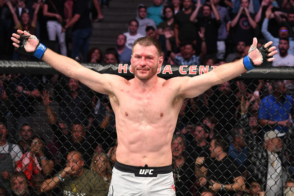 With his gym closed due to the coronavirus, Stipe Miocic "can't get a full camp in." So, at least for the time being, he won't fight.