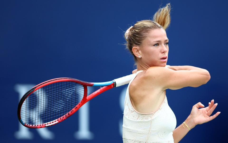 Giorgi hit a number of powerful winners as she blew Raducanu away during the second set - GETTY IMAGES