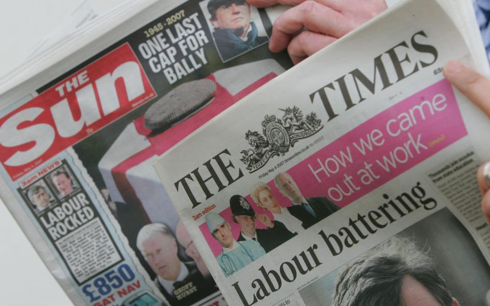 The Sun and The Times newspapers - ALASTAIR GRANT  