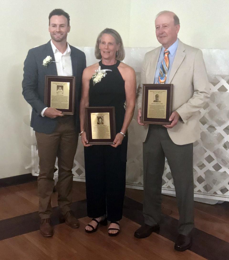 Josh Conway, Suzy Abeles and Marty Lumm were inducted into the Washington County Sports Hall of Fame on Saturday at Hagerstown Elks Lodge No. 378 in Hagerstown.