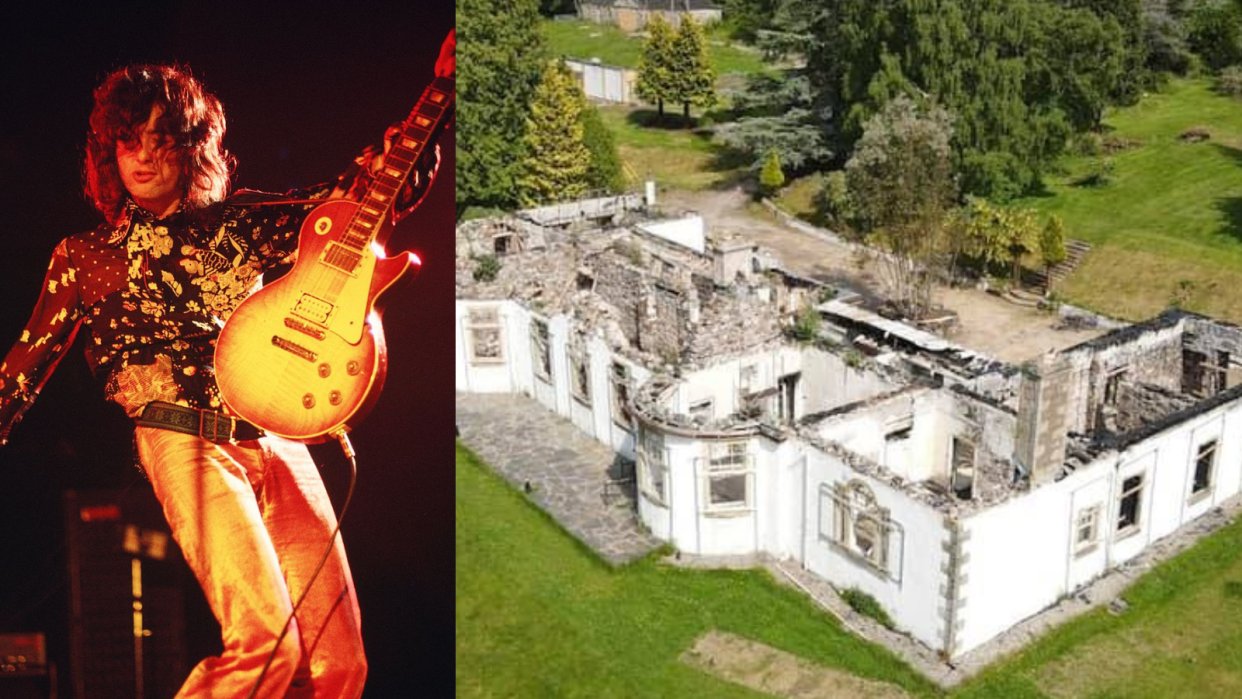  A picture of Jimmy Page alongside Boleskine House 