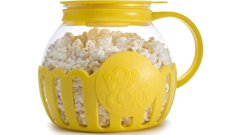 Yellow microwave popcorn popper