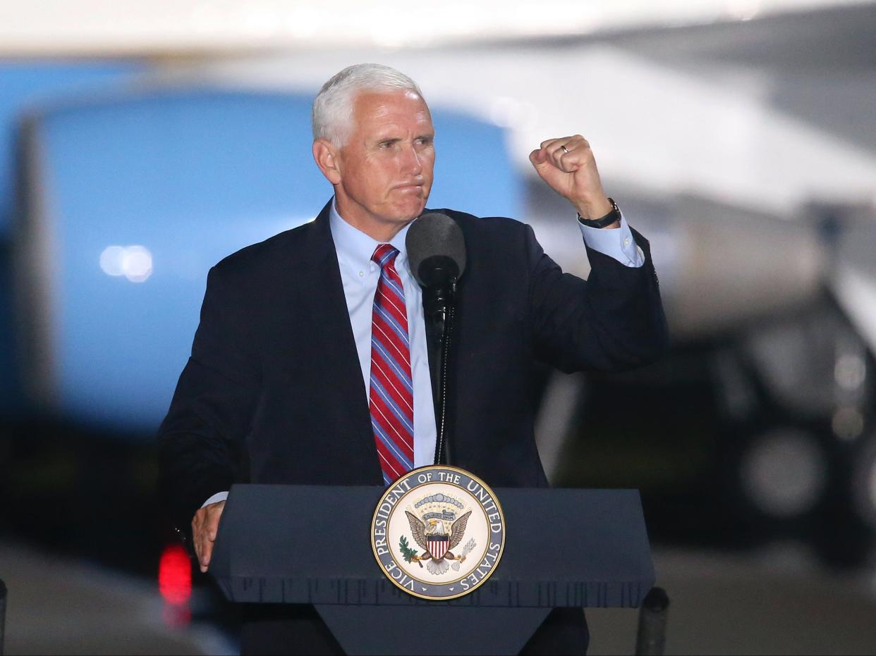Mike Pence has tested negative after his chief of staff tested positive for Covid-19 on Saturday (AP)