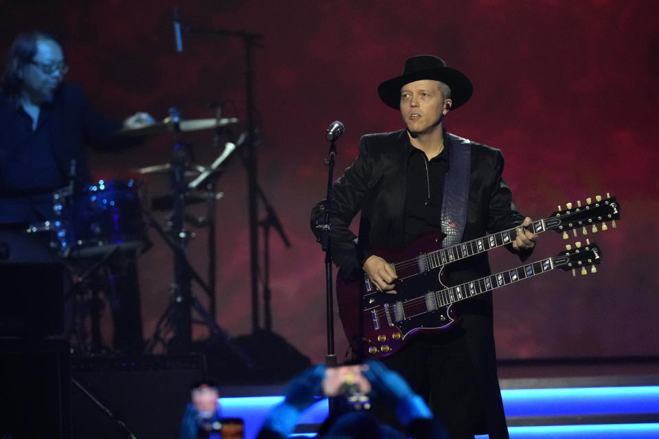 Jason Isbell performs during MusiCares Person of the Year honoring Jon Bon Jovi on Friday, Feb. 2, 2024, in Los Angeles. (AP Photo/Chris Pizzello)