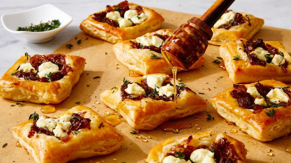 caramelized onion and goat cheese bites