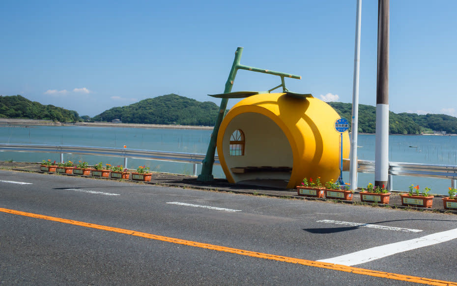 Fruit Shaped Bus Stops in Japan