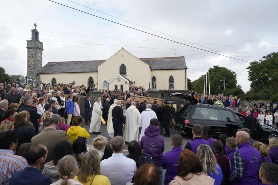 Hundreds of people attended the service (Niall Carson) (PA Wire)