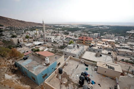 View shows Palestinian houses and buildings in Jordan Valley in the Israeli-occupied West Bank