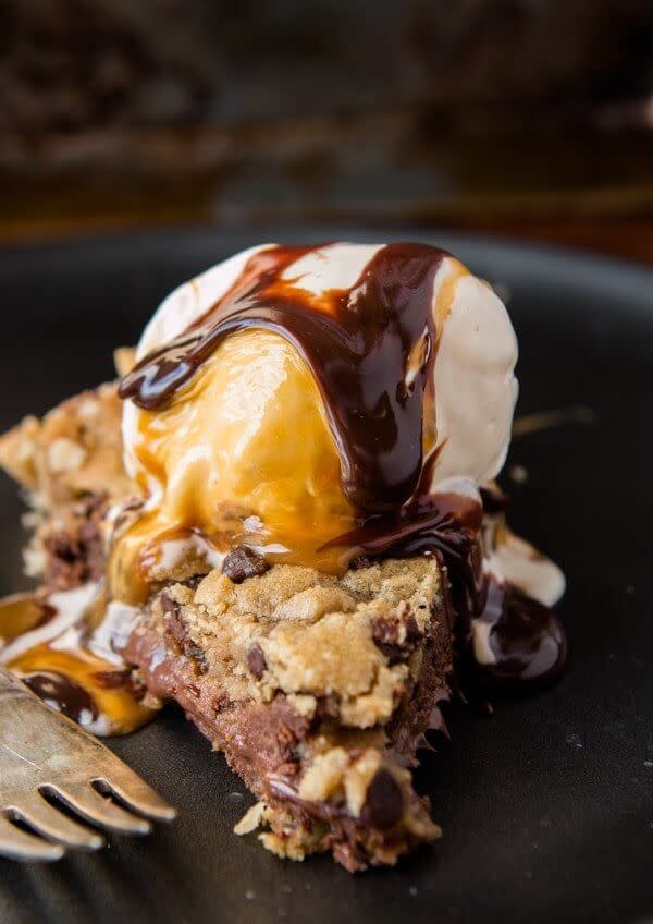 Nutella Dulce de Leche Chocolate Chip Cookie Pie