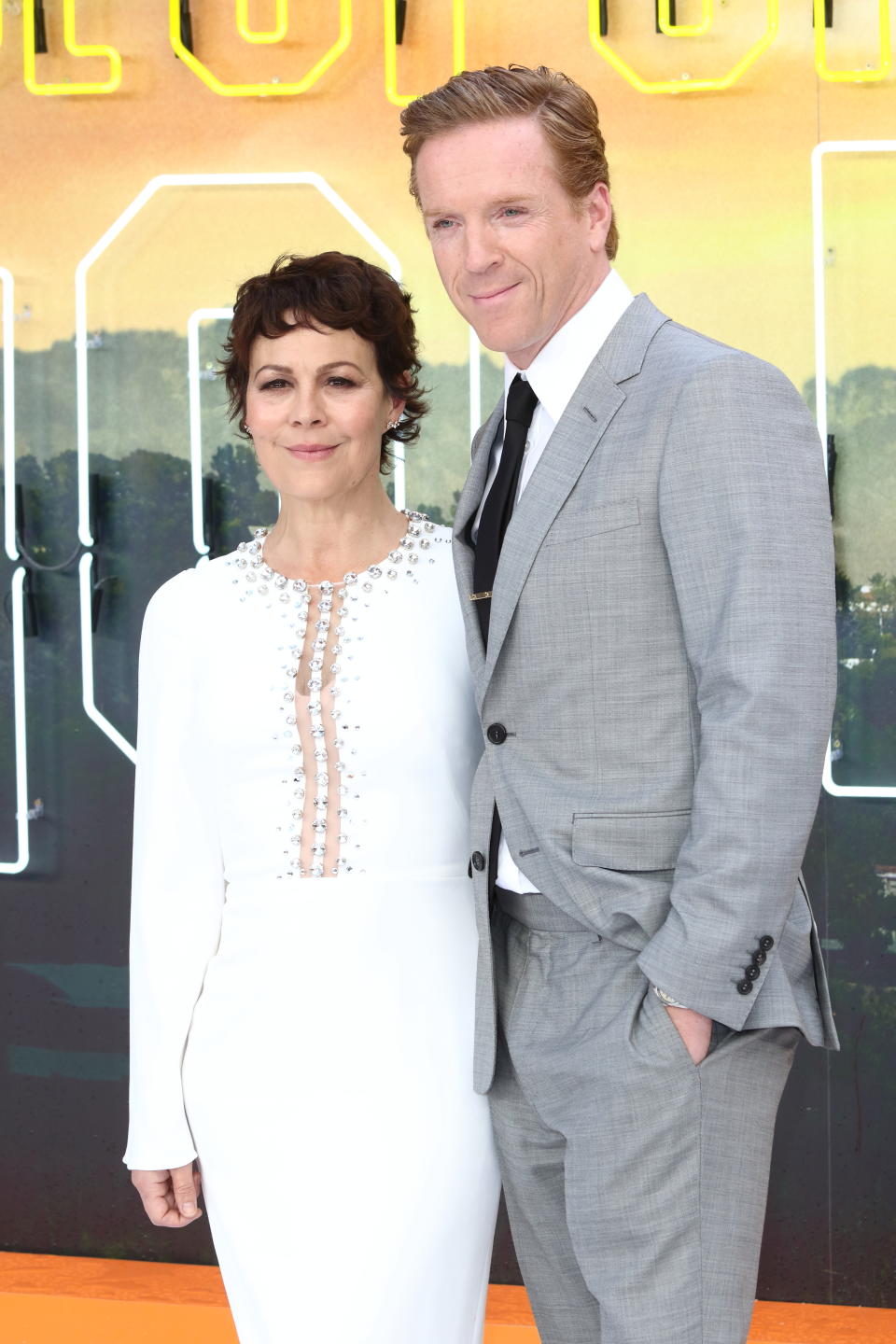 LONDON, UNITED KINGDOM - 2019/07/30: Helen McCrory and Damian Lewis on the red carpet for the Once Upon A Time In Hollywood - UK Premiere at the Odeon Luxe Leicester Square. (Photo by Keith Mayhew/SOPA Images/LightRocket via Getty Images)