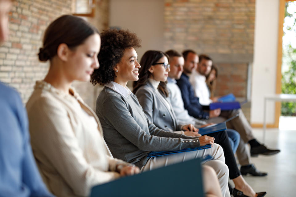 Candidates waiting for a job interview