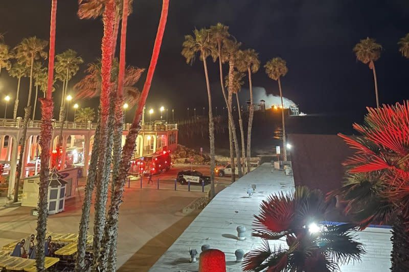 The landmark in northern San Diego County is the longest wooden pier on the western United States coastline, measuring 1,954 feet. Photo courtesy of Oceanside Fire Department